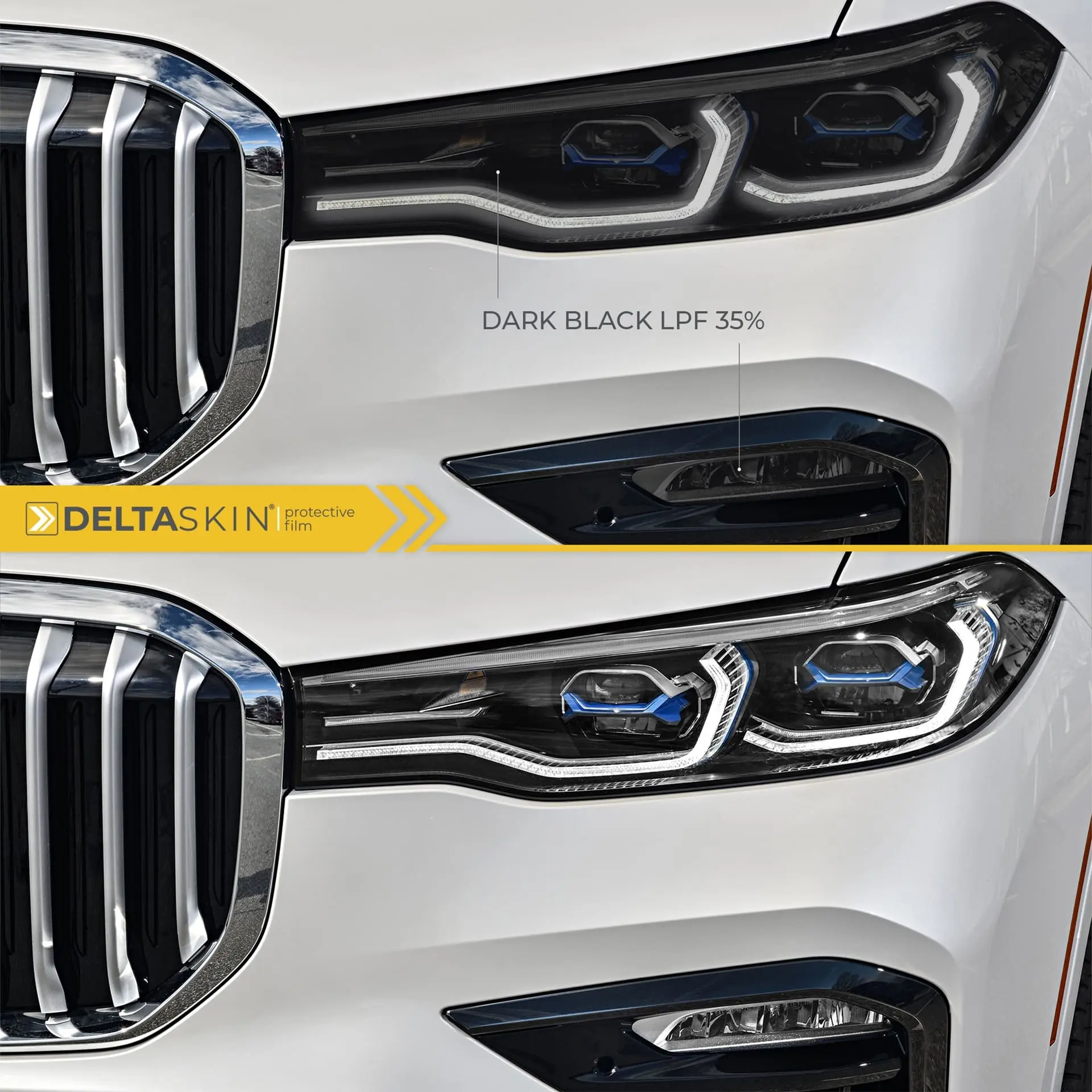 Полиуретановая пленка DELTASKIN DARK-BLACK LPF TOP TPU на передние фары авто Полиуретановая пленка DELTASKIN DARK-BLACK LPF TOP TPU на передние фары авто